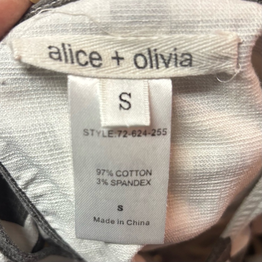 Alice + Olivia Geometric Modern Cotton Pockets Preppy Luxury Mini Shift Dress S - Picture 5 of 5